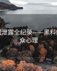 全景数据泄露全纪录——黑料网今日公众心理