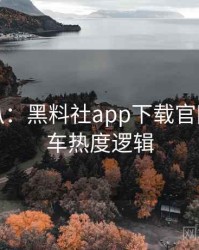 独家深扒：黑料社app下载官网代言翻车热度逻辑