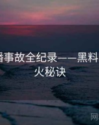 即时直播事故全纪录——黑料网app爆火秘诀