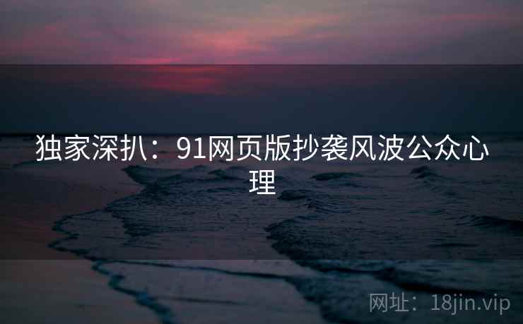 独家深扒：91网页版抄袭风波公众心理