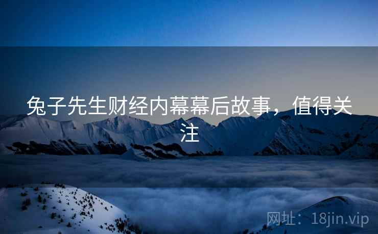 兔子先生财经内幕幕后故事，值得关注
