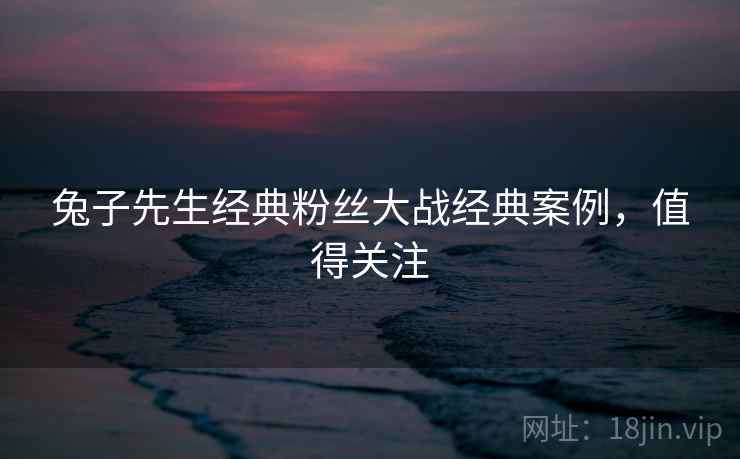 兔子先生经典粉丝大战经典案例，值得关注